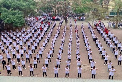 Phong trào tập luyện đồng diễn võ vovinam tại nhà trường